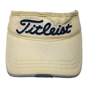 Fitleist #1 Strapback Sun Visor Cap Beige One Size Adjustable Embroidered Cotton